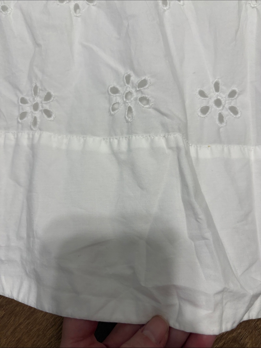 A New Day Poplin Cotton White Eyelet Maxi Skirt Size Medium - Picture 2 of 8